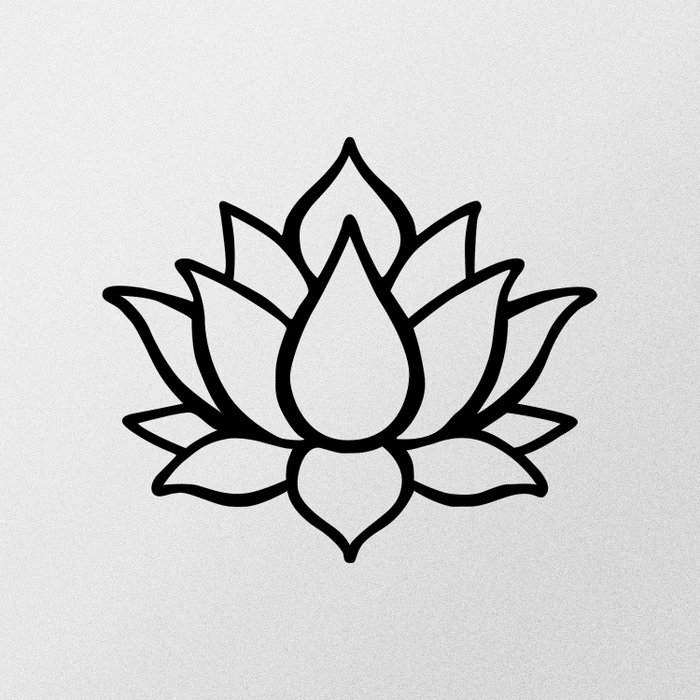 Wallity Lotus Flower 1 Metal Decor Negro